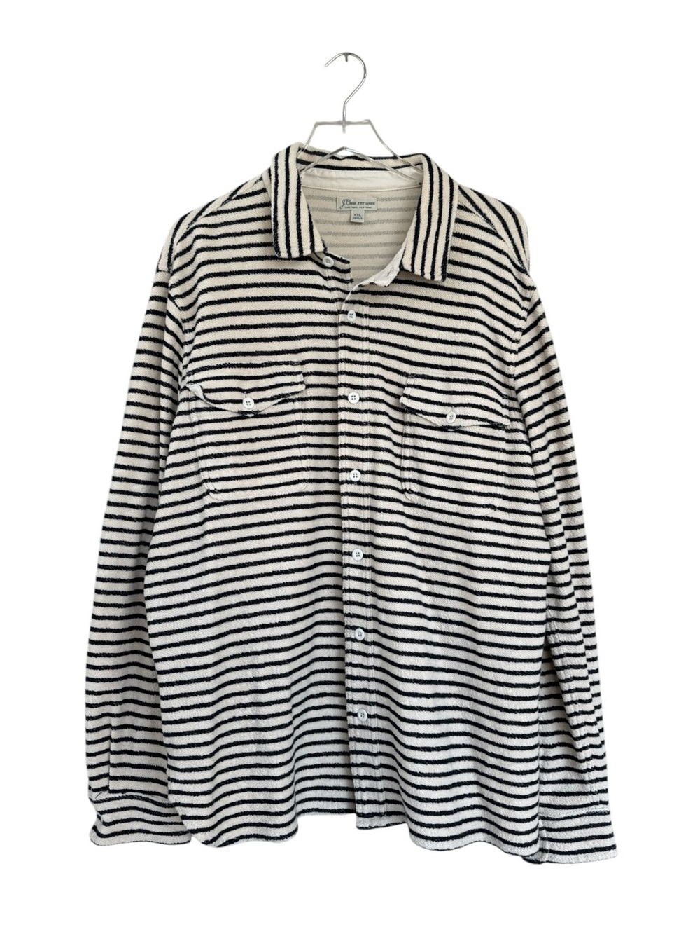 J.Crew Knit Goods Striped Terry Cloth Shirt Jacket - XXL